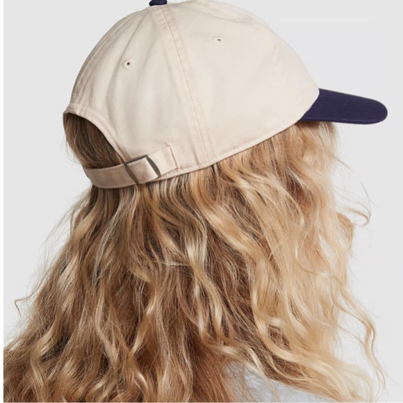 PINK Navy and Cream Canvas Tote And Hat Set - Picture 7 of 8